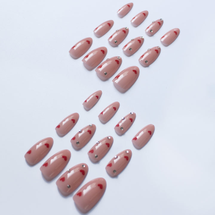 Love-Themed Acrylic Nail Art Design