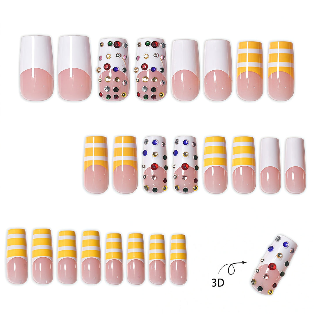 Decorative Long Press-On Nail Set Kalsten