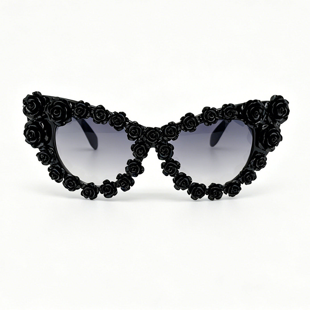 Women's Heart-Shaped Sunglasses with Floral Application Kalsten