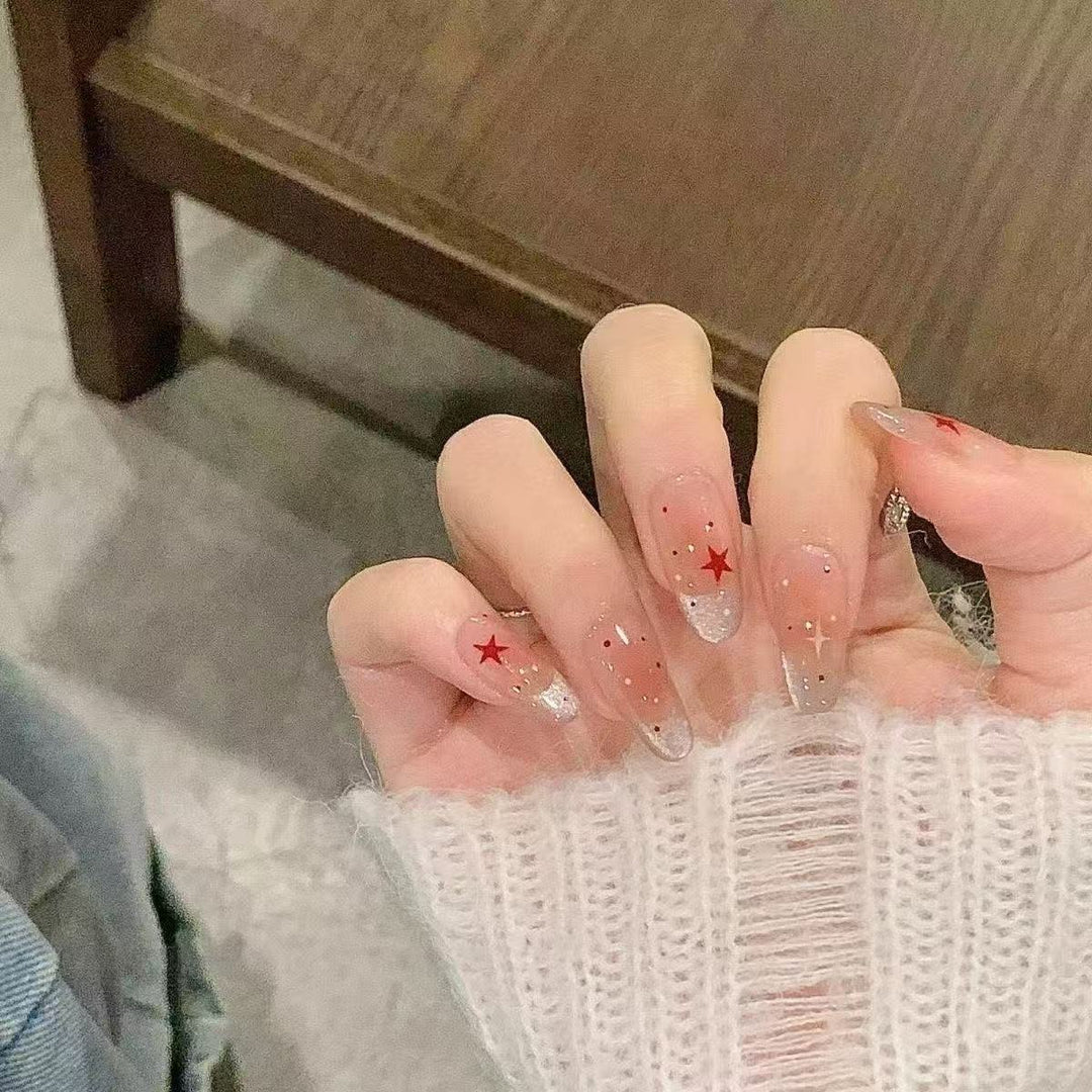 Elegant Star-Embellished Nail Extensions Kalsten
