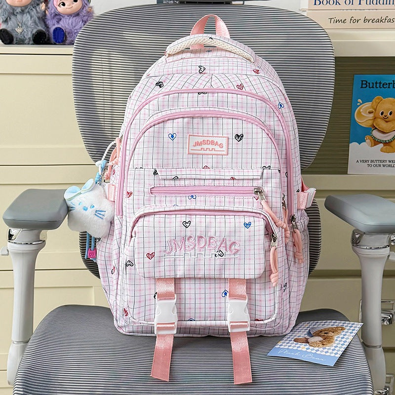 Cute Heart-Embellished Casual Backpack Kalsten