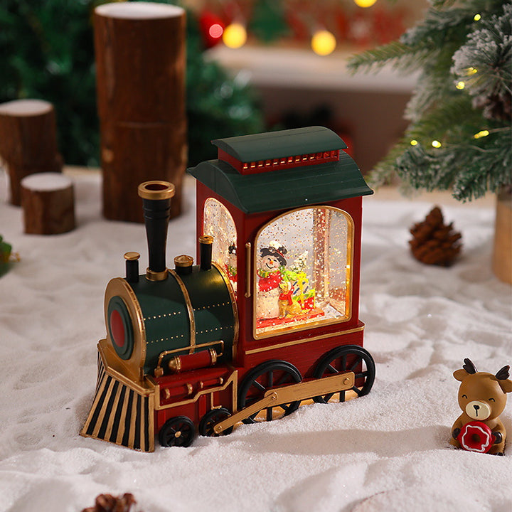 Nostalgic Christmas Train Lantern with Moving Santa Kalsten