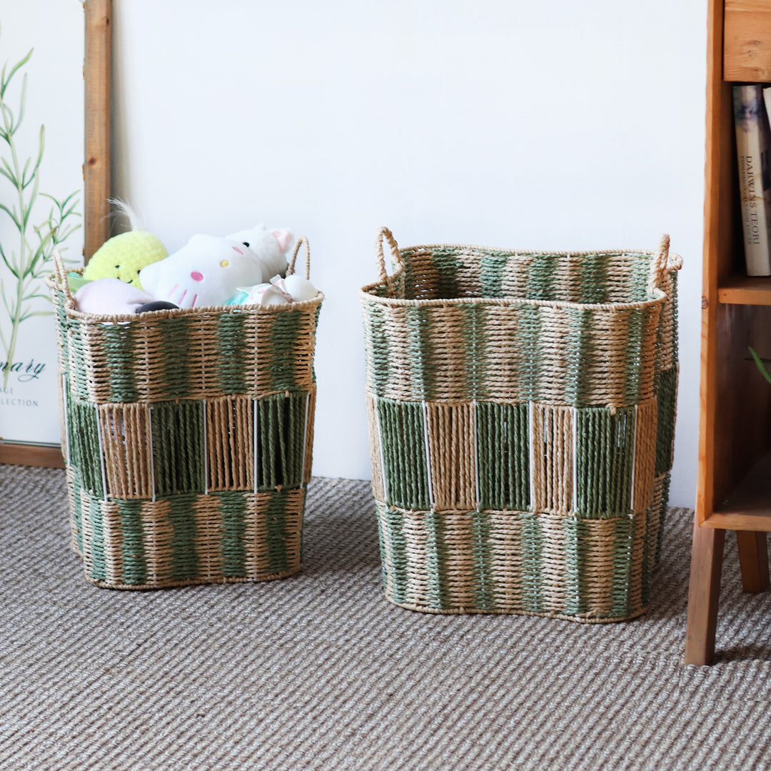 Handcrafted storage basket made of natural materials Kalsten