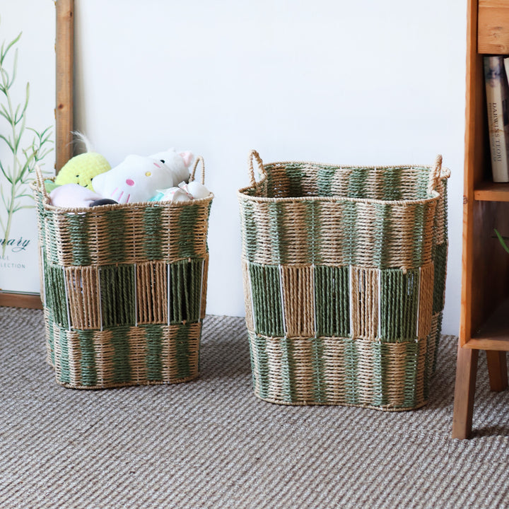 Handcrafted storage basket made of natural materials Kalsten