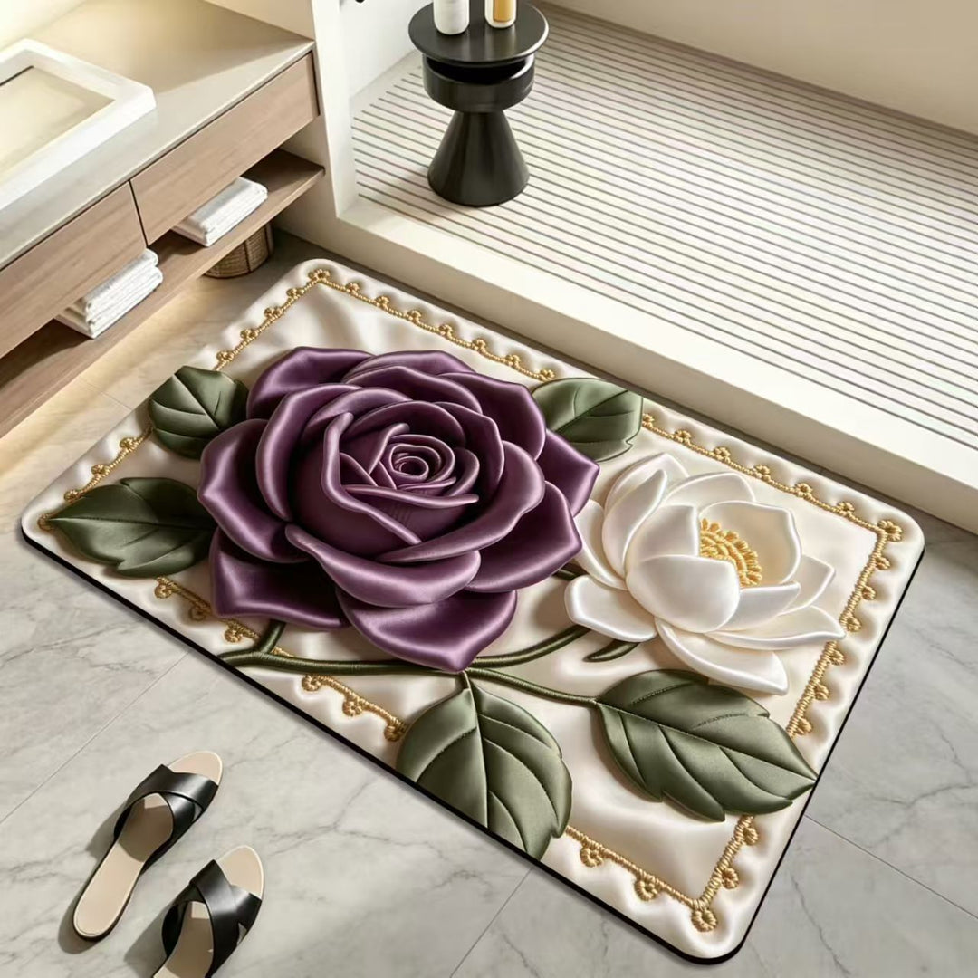 Floral Design Bath Mat