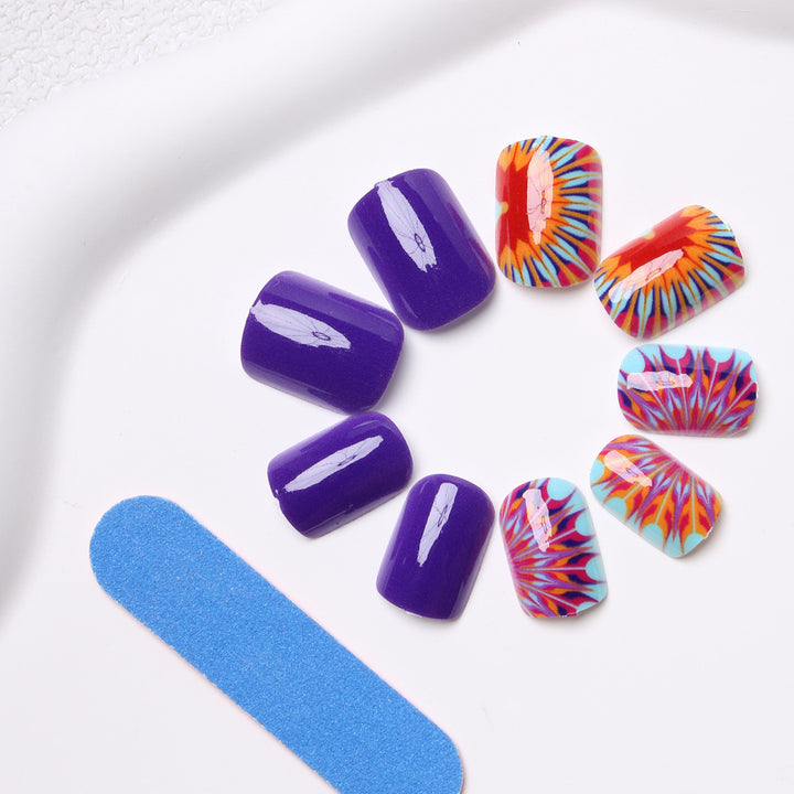 Artistic Tie-Dye Press-On Nails Kalsten