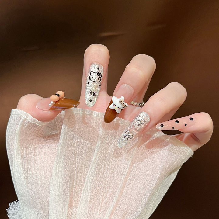 Elegant Floral Design Press-On Nail Extensions Kalsten