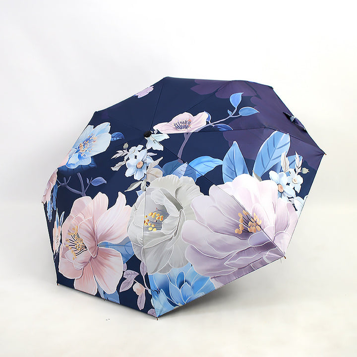 Ladies folding umbrella with artistic flower pattern Kalsten