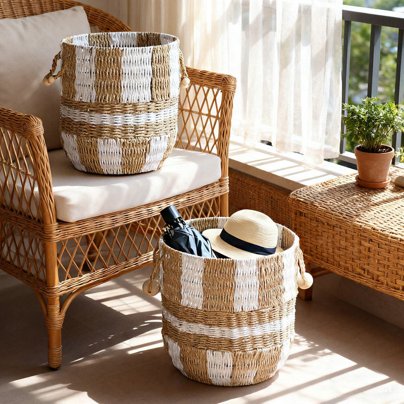 Handcrafted storage bucket made of pocket fabric Kalsten