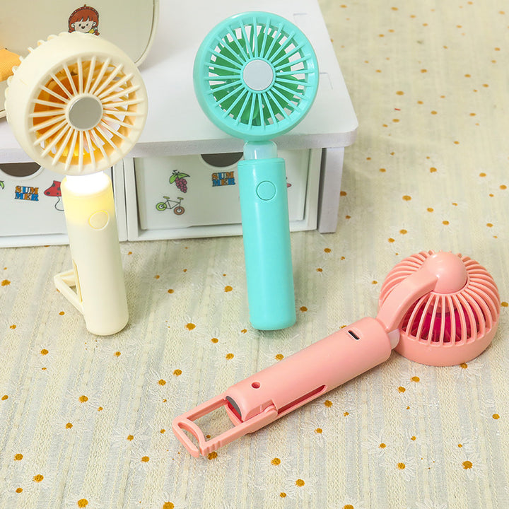 Women's Portable Hand Fan with LED Lighting and Ergonomic Handle Kalsten