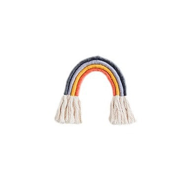 Macrame wall hanging in rainbow shape, handcrafted cotton yarn decorative element Kalsten