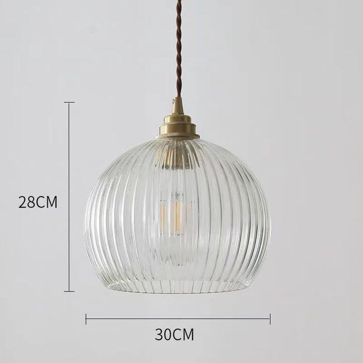 Elegant Ribbed Glass Pendant Light