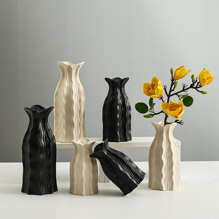 Artistic Fluted Ceramic Vase