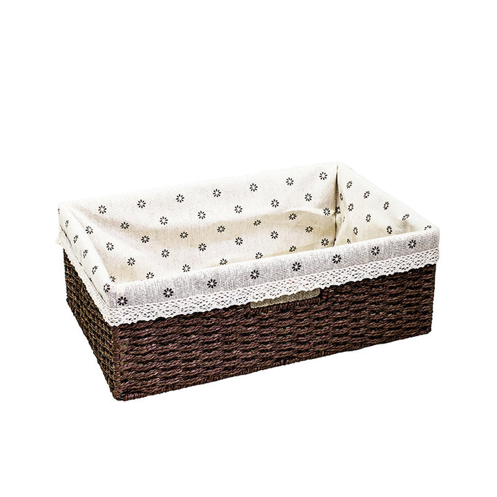 Fabric-Lined Woven Storage Basket Kalsten