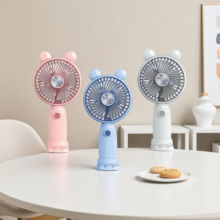 Ladies Portable Hand Fan in playful Bear Design Kalsten