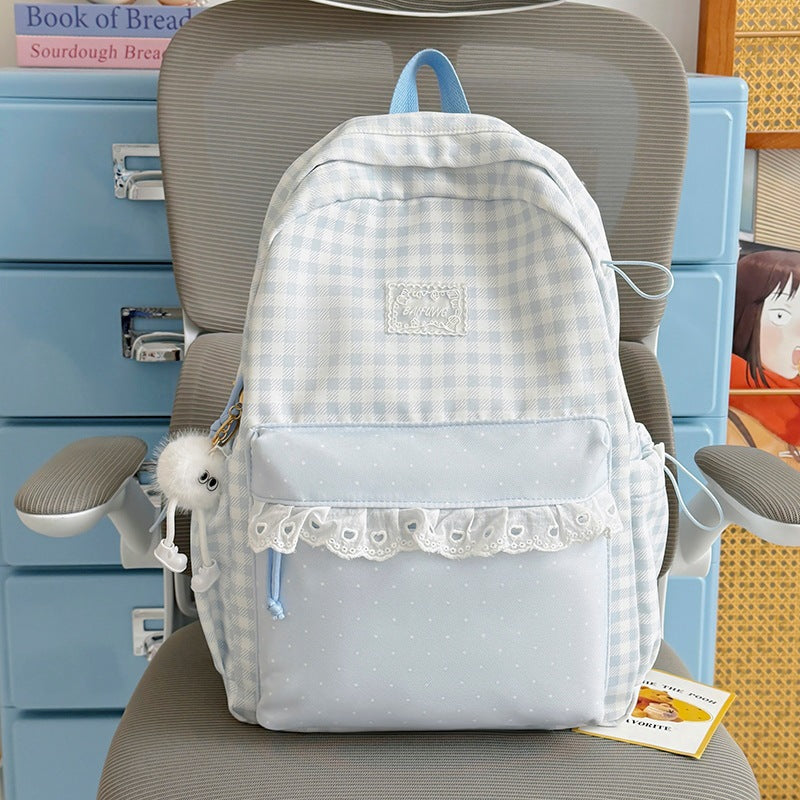 Cute Checkered Pattern Backpack Kalsten