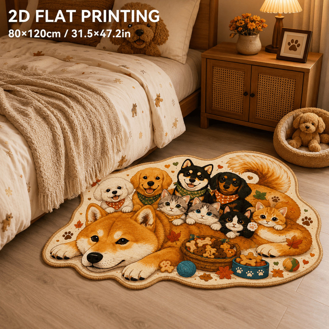 Decorative Dog Print Bath Mat