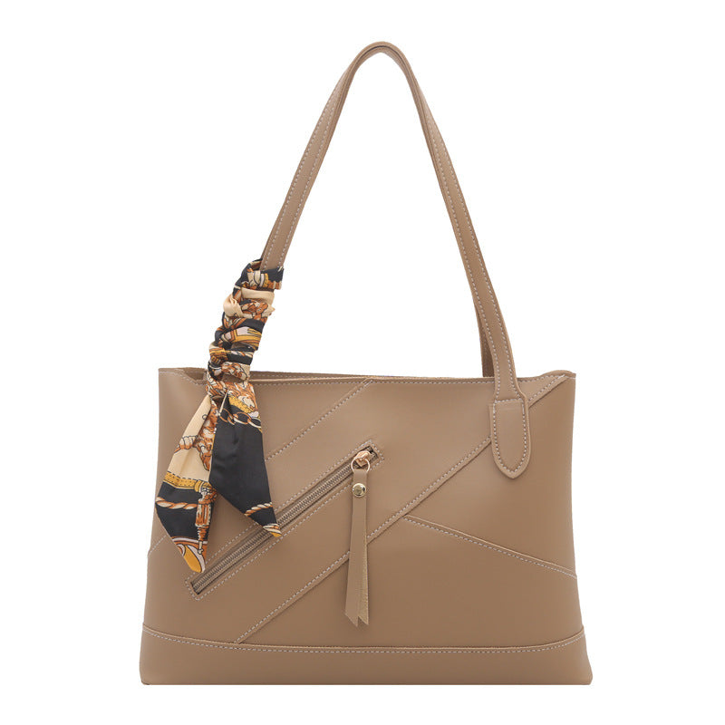 Stylish Tote Bag with Decorative Scarf