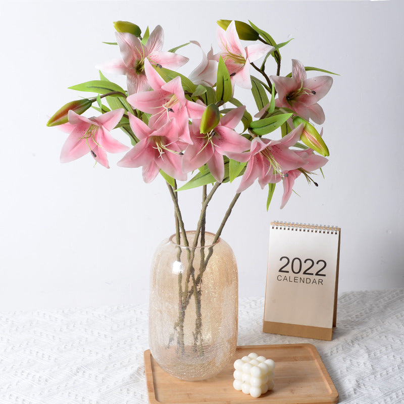 Realistic Artificial Lily Flower Stem Decoration