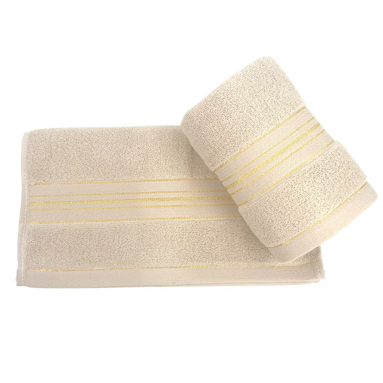 Terry-Bath Towel Set With Elegant Striped Border Kalsten