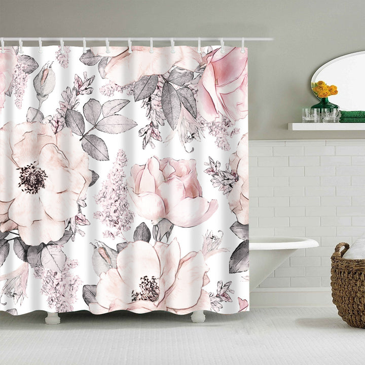 Floral Patterned Bathroom Shower Curtain Kalsten