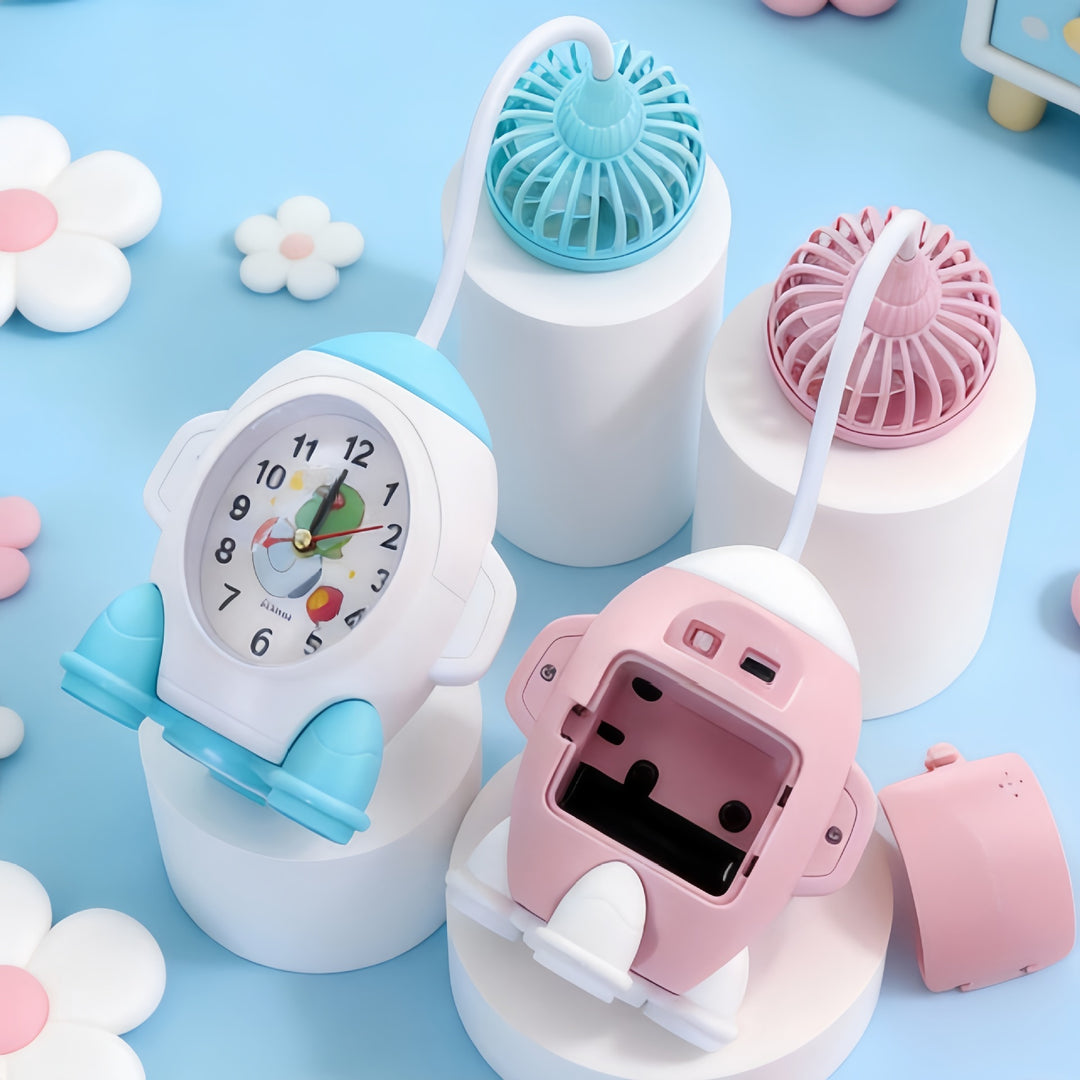 Women Multifunctional Table Clock with Fan Kalsten