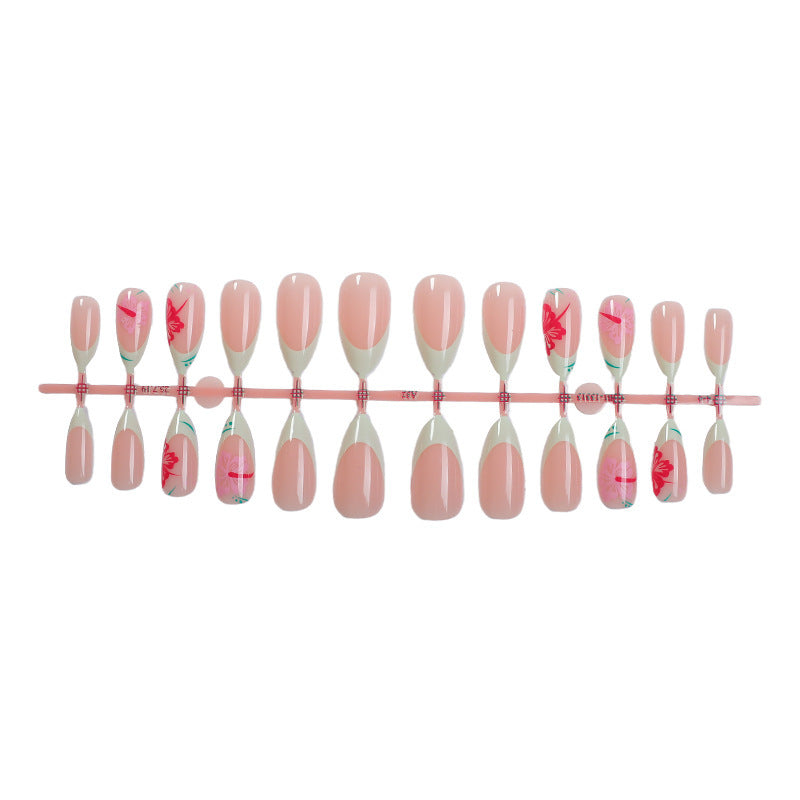 Acrylic nail set with stylish floral tips Kalsten