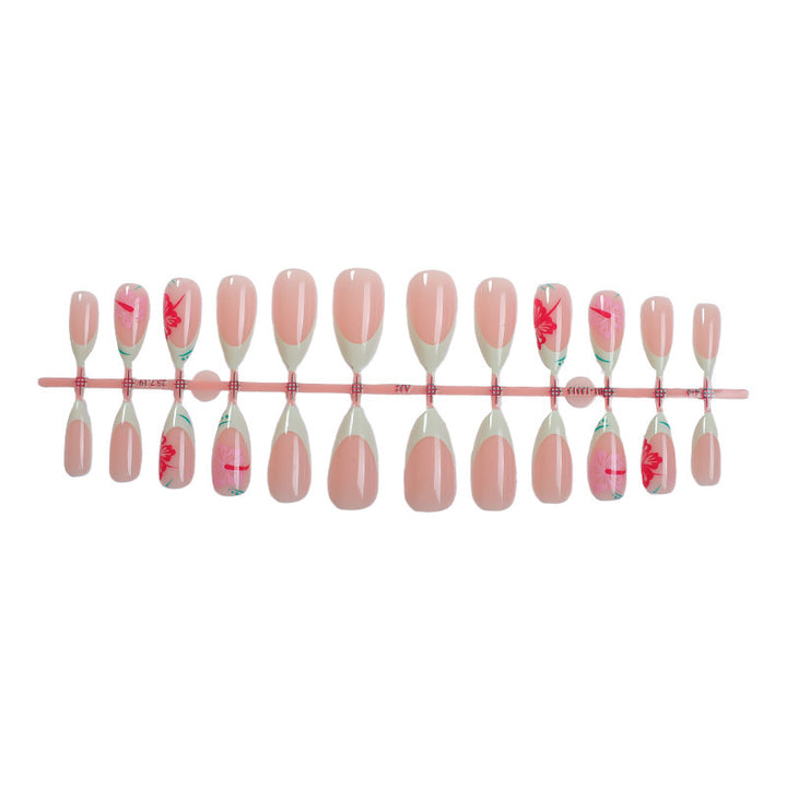 Acrylic nail set with stylish floral tips Kalsten
