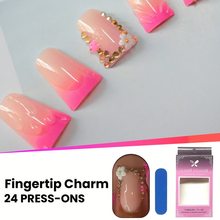 Elegant Floral Press-On Nails Kalsten