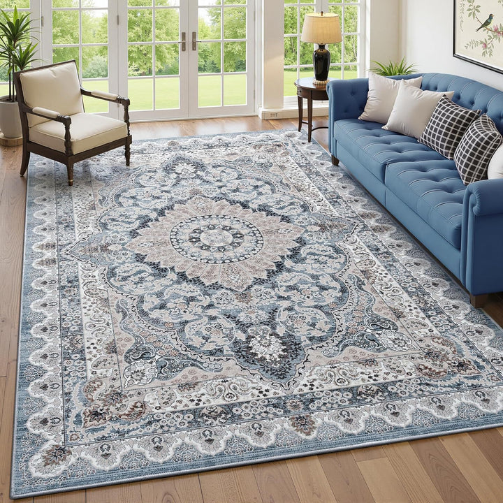 Elegant Vintage-inspired Polyester Rug
