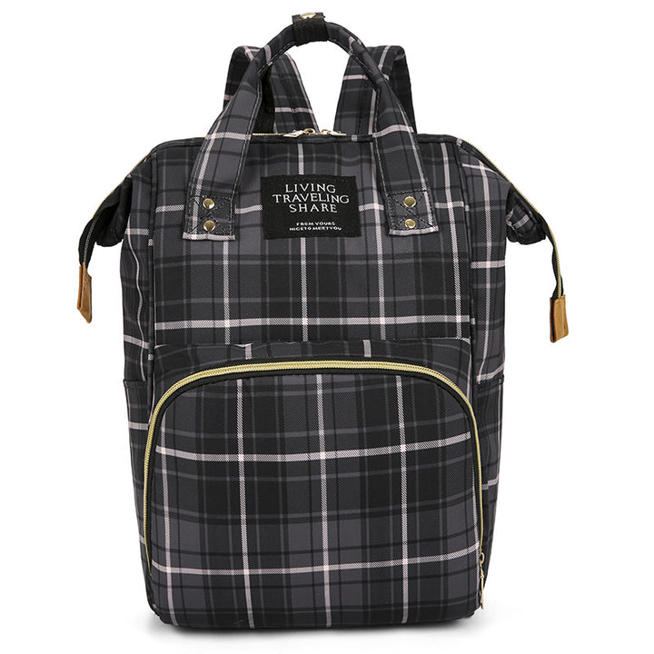 Checkered Pattern Travel Backpack Kalsten