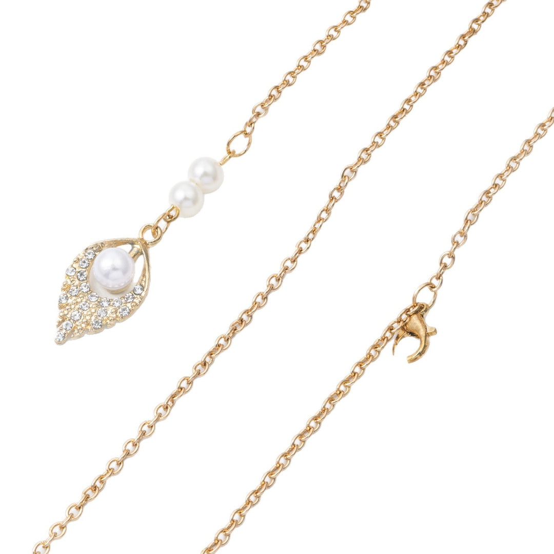 Elegant Dangle Pearl Earrings with Chain Kalsten