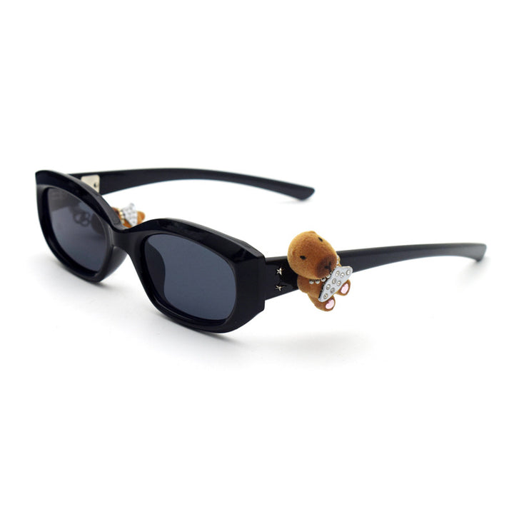 Trendy Cat-Eye Sunglasses with Adorable Teddy Bear Accent Kalsten