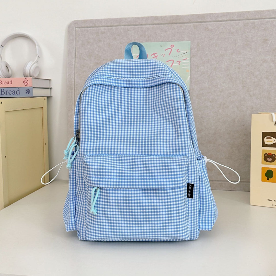 Gingham Check Pattern Backpack