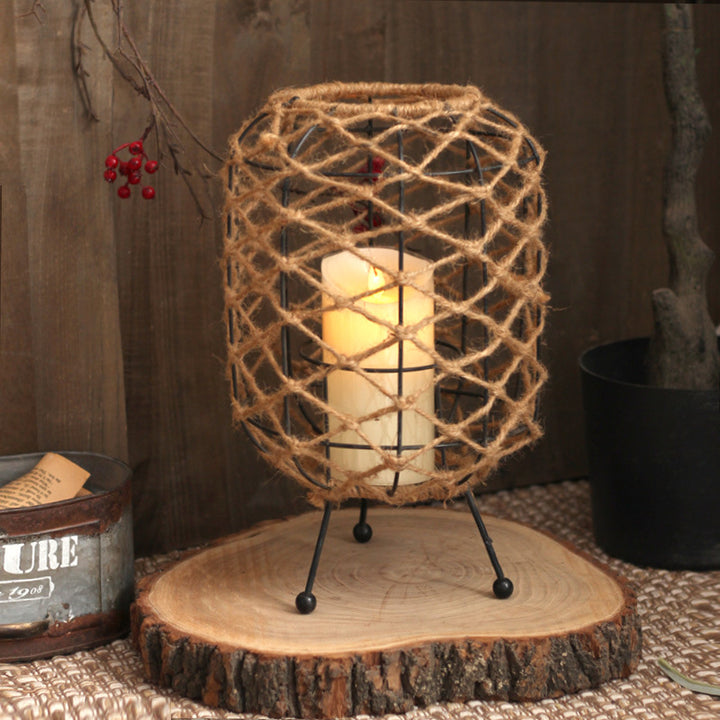 Decorative basket with natural fiber design Kalsten