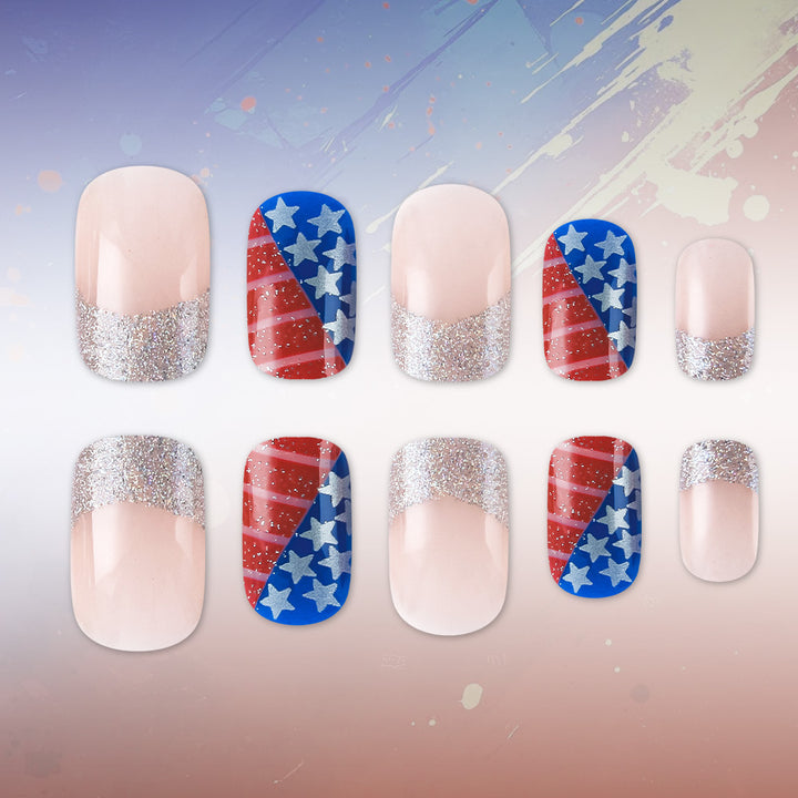 Patriotic Themed Press-On Nail Art Kalsten