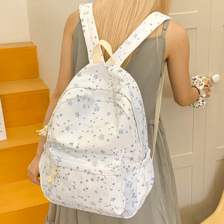 Star-Patterned Canvas Backpack Kalsten