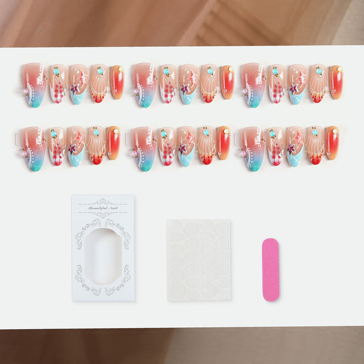 Art nail set with colorful accents and striking designs Kalsten