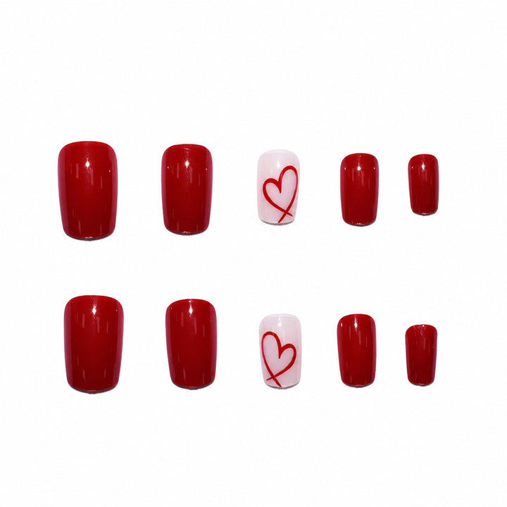 Premium Press-on Nails with Heart Design Kalsten