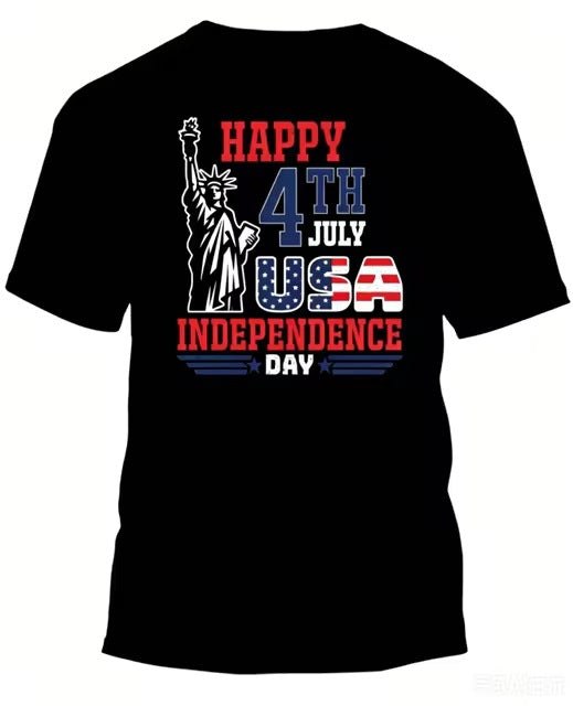 Men's nan patriotic graphic cotton crewneck T-shirt with vintage eagle emblem Kalsten