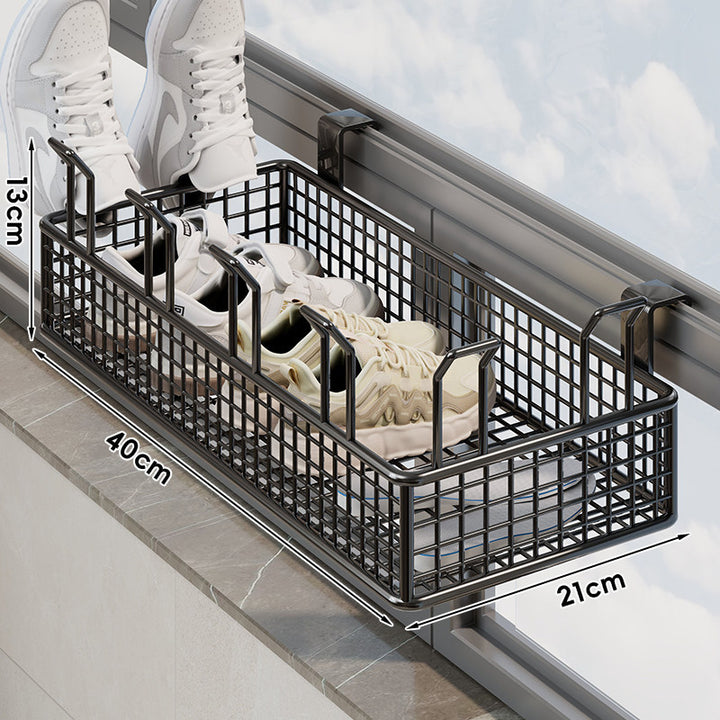 Over-Window Hanging Shoe Drying and Storage Basket Organizer