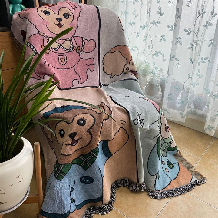 Playful Cat-Themed Throw Blanket
