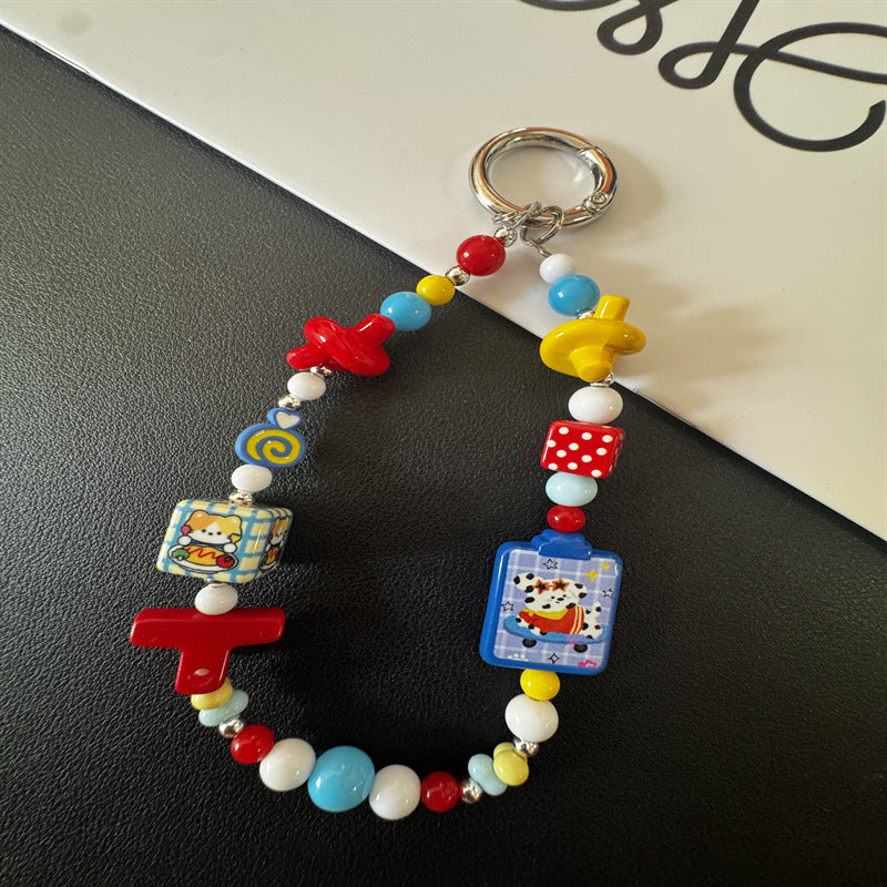 Colorful Themed Beaded Keychain Kalsten