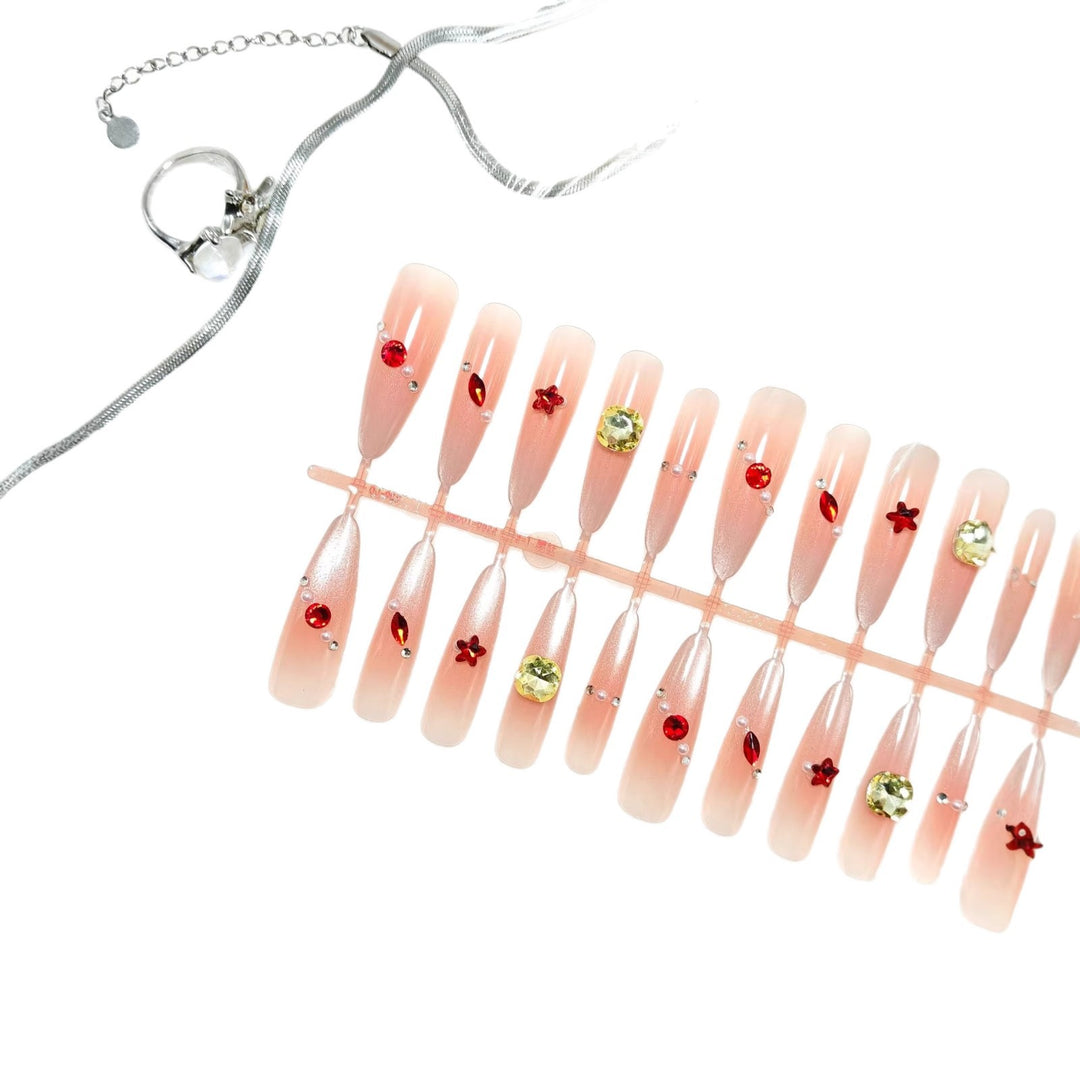 Artificial nails with sparkling 3D decorations Kalsten