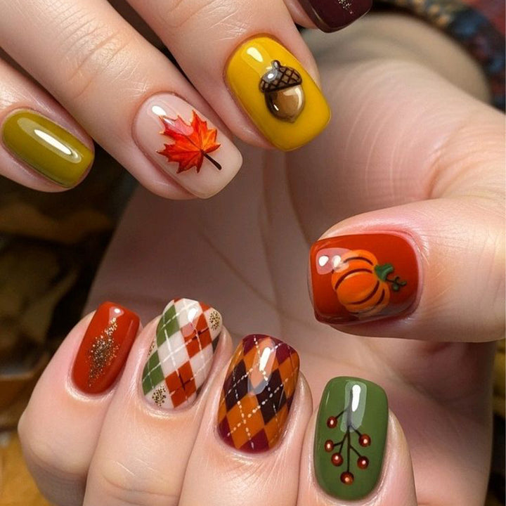 Autumn-Themed 3D Nail Art Set Kalsten