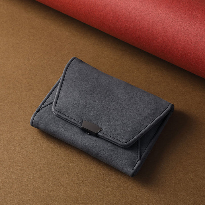 Elegant Textured Leather Card Holder Kalsten