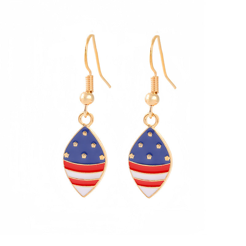 Women's nan patriotic horseshoe enamel dangle earrings with star-accented design and fishhook findings Kalsten