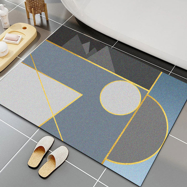 Geometric Patterned Non-Slip Bathroom Mat