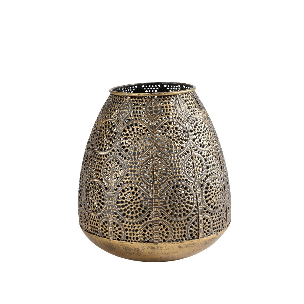 Antique-Style Filigree Metal Votive Lantern Tealight Holder Kalsten