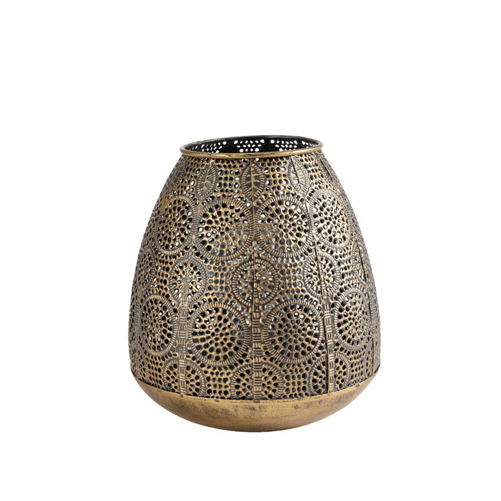 Antique-Style Filigree Metal Votive Lantern Tealight Holder Kalsten